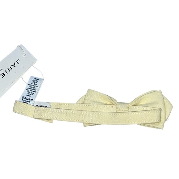 Janie & Jack Yellow Linen Bowtie Sz 0-24 Months Boys Formal Baby Bowtie - Picture 7 of 8